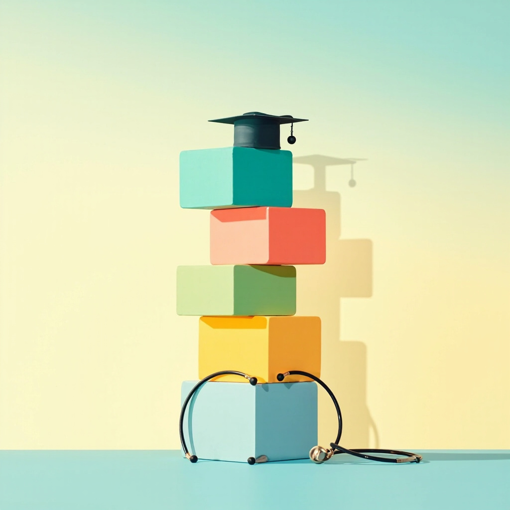 Stacked colorful blocks representing combined nursing scholarship funding sources