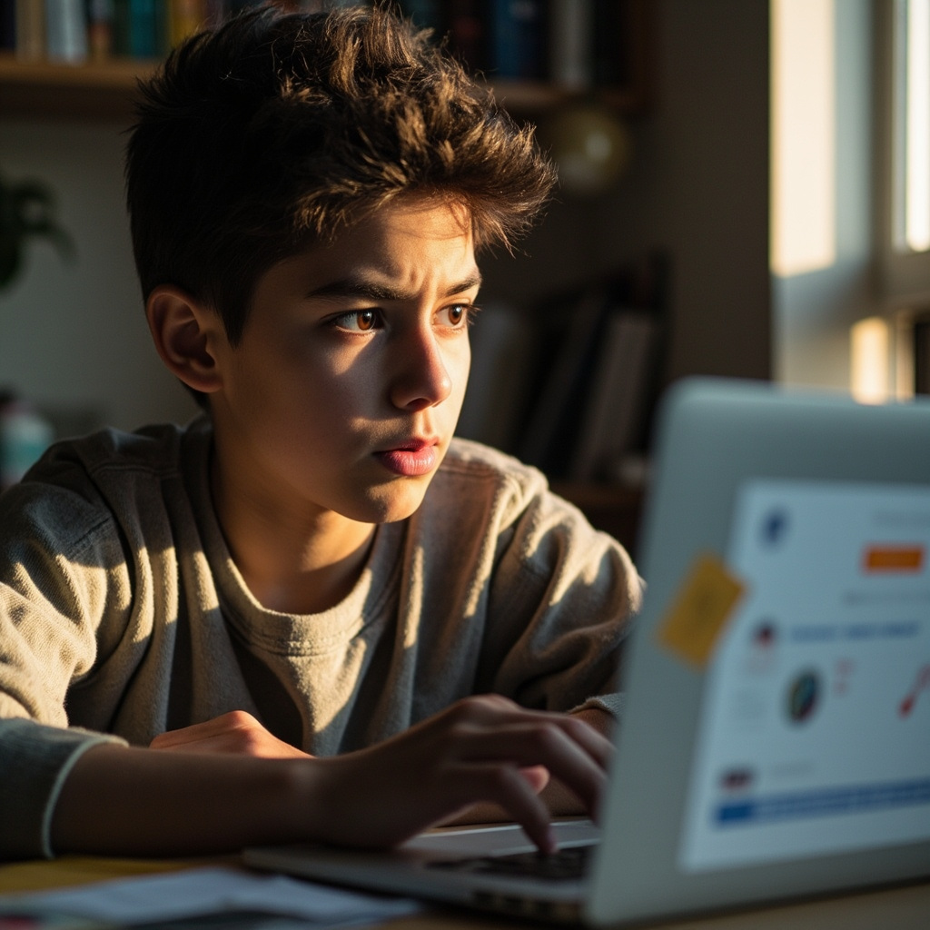 Student carefully vetting a scholarship website