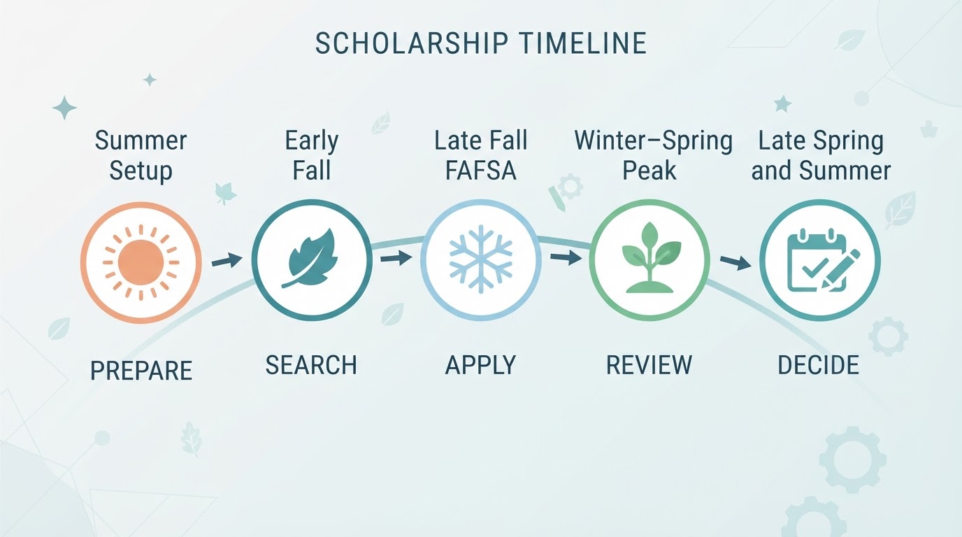 A season-by-season scholarship timeline for senior year